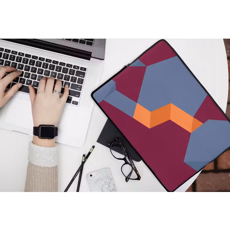 Laptop hülle - Zusammenfassung – Formen – Modern – Blau – Orange — 3