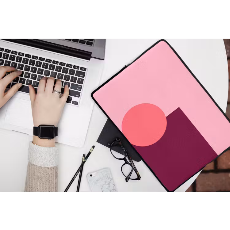 Laptop hülle - Zusammenfassung – Formen – Rosa – Modern – Design — 3