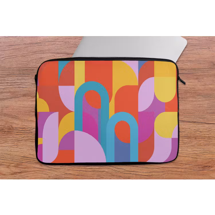 Laptop hülle - Zusammenfassung – Geometrie – Farbenfroh – Modern – Kunst — 2