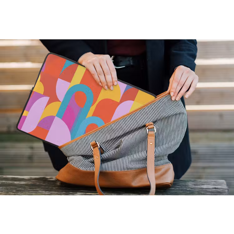 Laptop hülle - Zusammenfassung – Geometrie – Farbenfroh – Modern – Kunst — 4