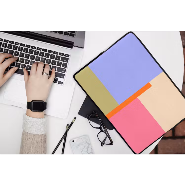 Laptop hülle - Zusammenfassung – Geometrie – Kunst – Modern – Farbenfroh — 3
