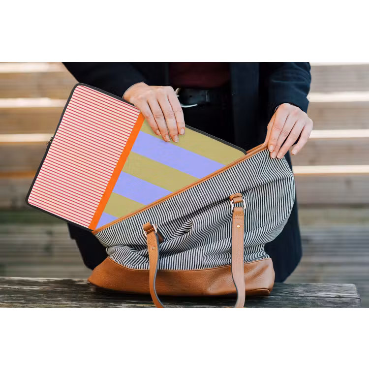 Laptop hülle - Zusammenfassung – Geometrie – Streifen – Blöcke – Rot — 4