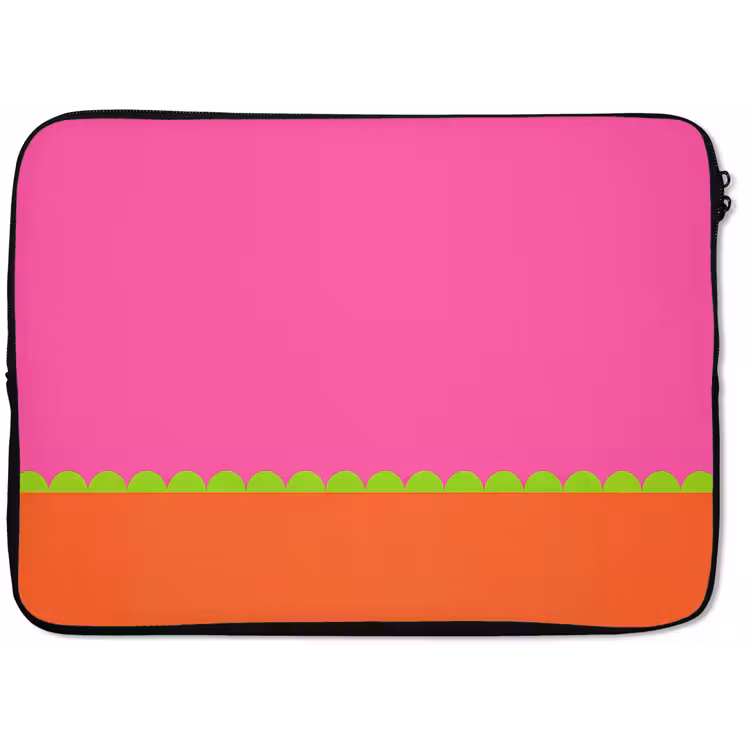 Laptop hülle - Zusammenfassung – Geometrisch – Farbblöcke – Rosa – Orange — 1
