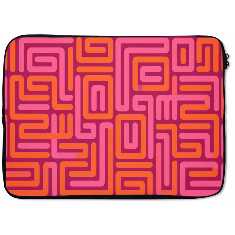 Laptop hülle - Zusammenfassung – Muster – Linien – Rosa – Orange — 1