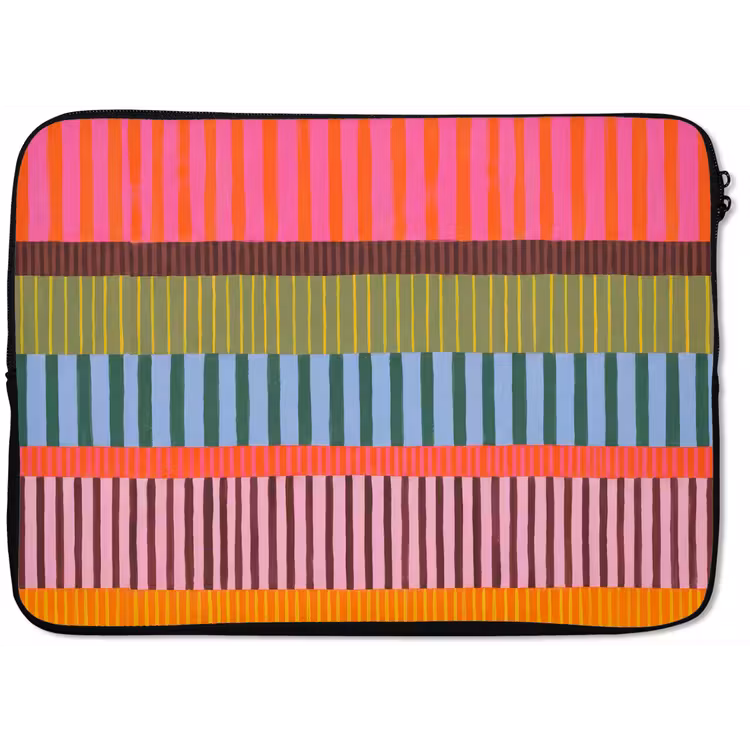 Laptop hülle - Zusammenfassung – Streifen – Modern – Farbenfroh – Kunst — 1