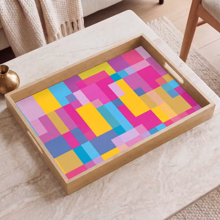 Tablett - Abstrakt – Geometrisch – Kunst – Farbenfroh – Modern — 2