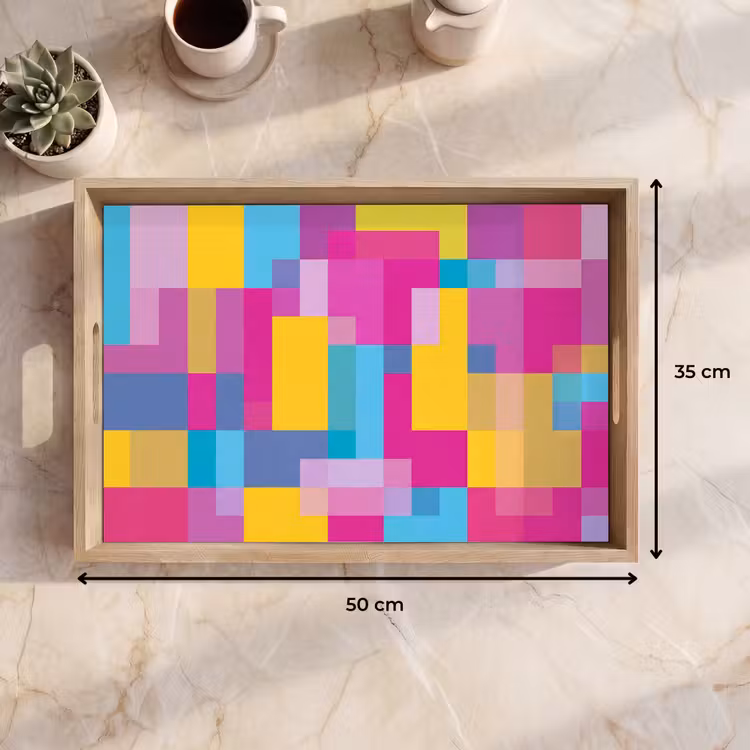 Tablett - Abstrakt – Geometrisch – Kunst – Farbenfroh – Modern — 9