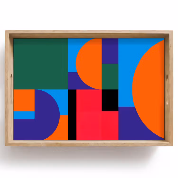 Tablett - Geometrisch – Abstrakt – Formen – Farbenfroh – Modern — 1