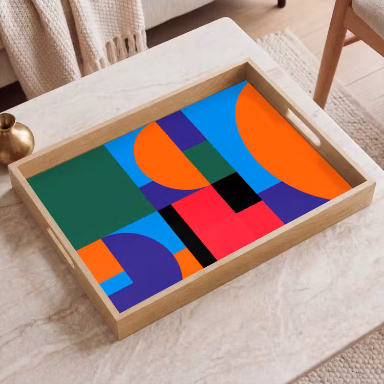 Tablett - Geometrisch – Abstrakt – Formen – Farbenfroh – Modern — 2
