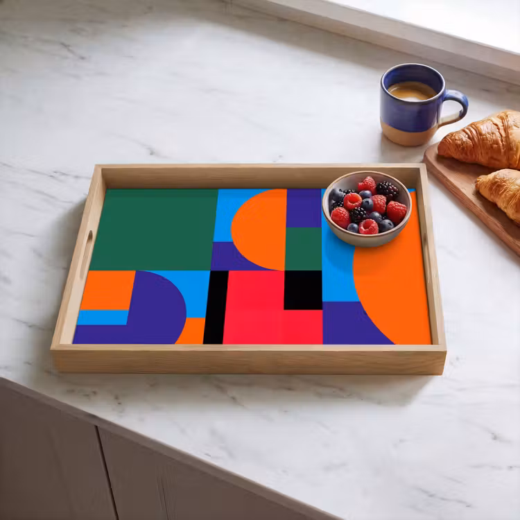 Tablett - Geometrisch – Abstrakt – Formen – Farbenfroh – Modern — 4