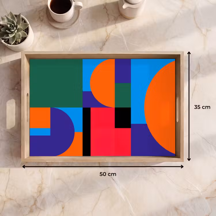 Tablett - Geometrisch – Abstrakt – Formen – Farbenfroh – Modern — 9