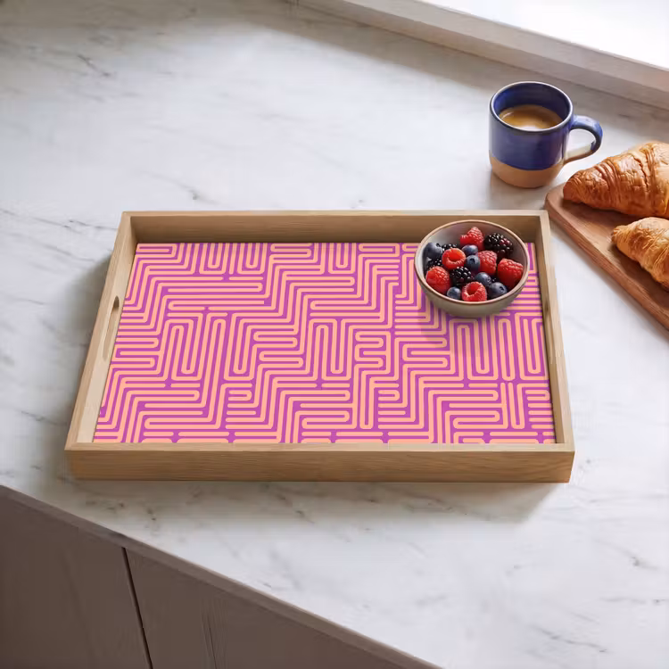 Tablett - Muster – Linien – Abstrakt – Modern – Lila — 4