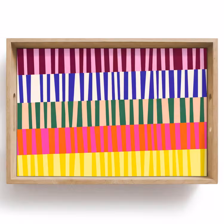 Tablett - Muster – Streifen – Abstrakt – Modern – Farbenfroh — 1