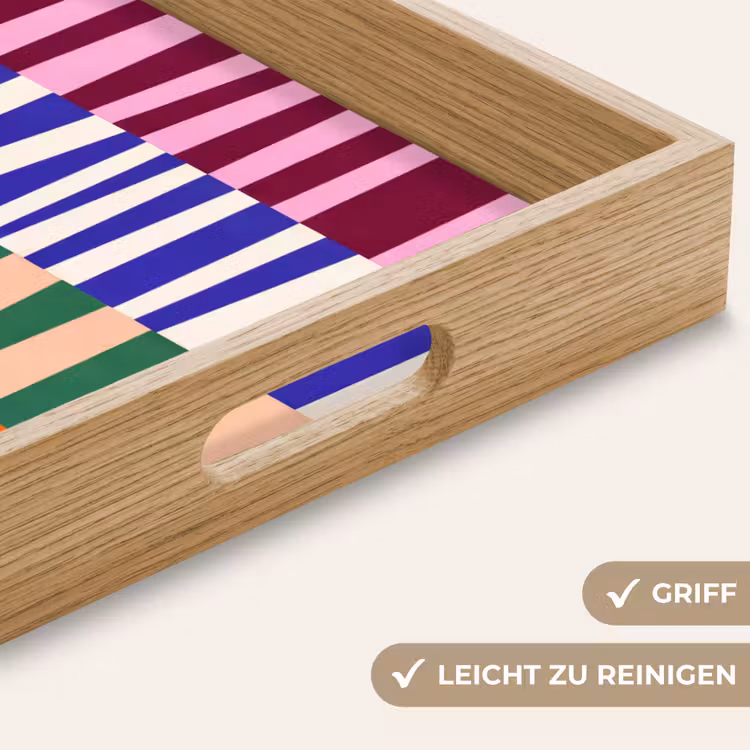 Tablett - Muster – Streifen – Abstrakt – Modern – Farbenfroh — 5