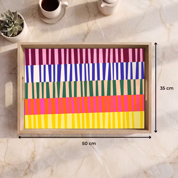 Tablett - Muster – Streifen – Abstrakt – Modern – Farbenfroh — 9