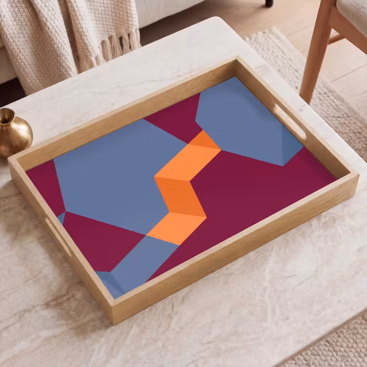 Tablett - Zusammenfassung – Formen – Modern – Blau – Orange — 2
