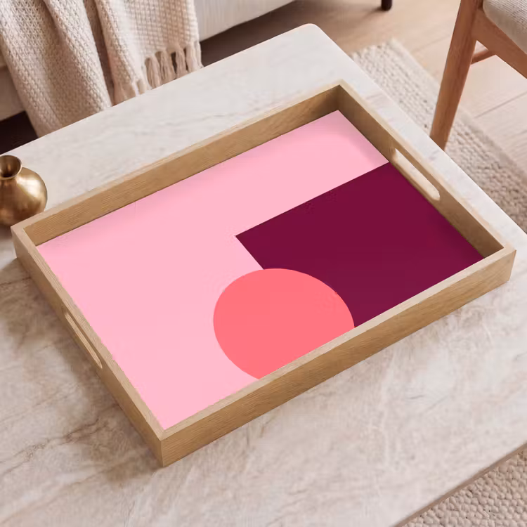 Tablett - Zusammenfassung – Formen – Rosa – Modern – Design — 2