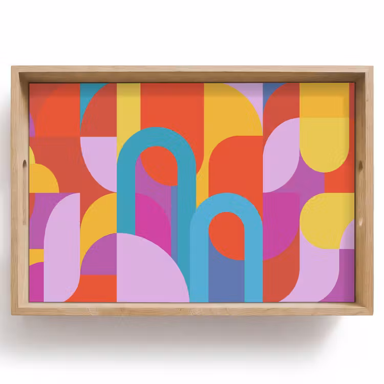 Tablett - Zusammenfassung – Geometrie – Farbenfroh – Modern – Kunst — 1