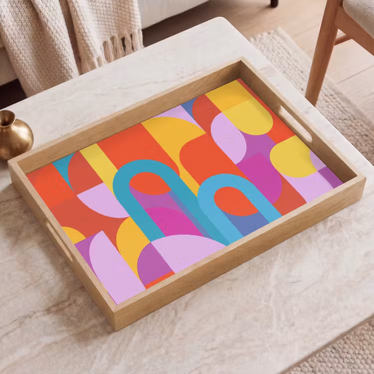 Tablett - Zusammenfassung – Geometrie – Farbenfroh – Modern – Kunst — 2