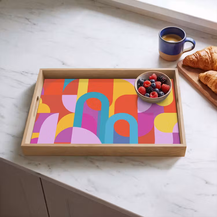 Tablett - Zusammenfassung – Geometrie – Farbenfroh – Modern – Kunst — 4