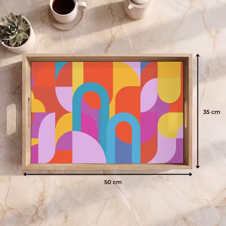 Tablett - Zusammenfassung – Geometrie – Farbenfroh – Modern – Kunst — 9