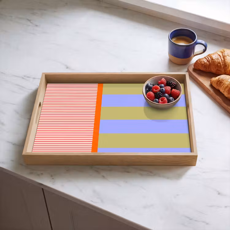 Tablett - Zusammenfassung – Geometrie – Streifen – Blöcke – Rot — 4