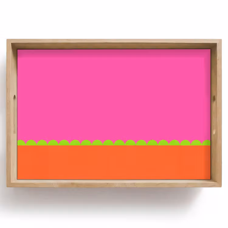 Tablett - Zusammenfassung – Geometrisch – Farbblöcke – Rosa – Orange — 1