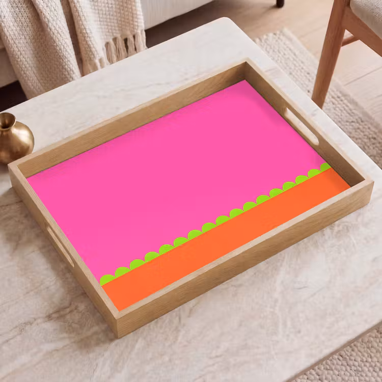 Tablett - Zusammenfassung – Geometrisch – Farbblöcke – Rosa – Orange — 2