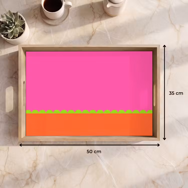 Tablett - Zusammenfassung – Geometrisch – Farbblöcke – Rosa – Orange — 9