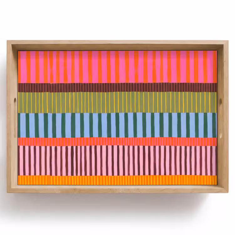Tablett - Zusammenfassung – Streifen – Modern – Farbenfroh – Kunst — 1