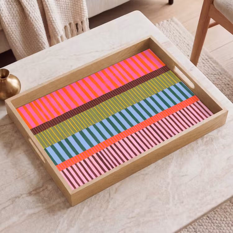 Tablett - Zusammenfassung – Streifen – Modern – Farbenfroh – Kunst — 2