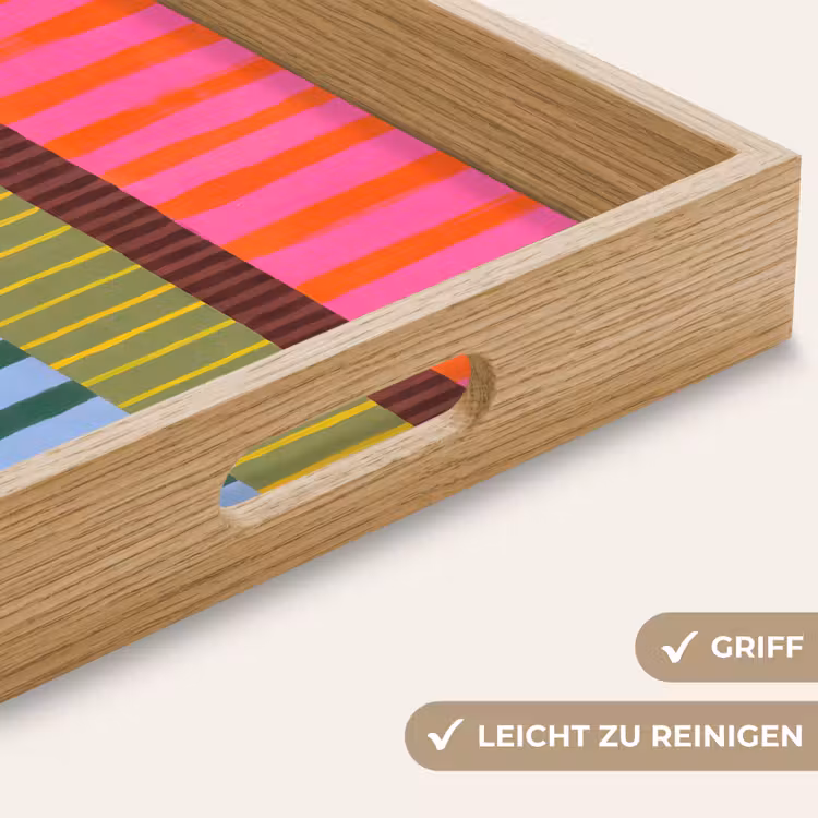 Tablett - Zusammenfassung – Streifen – Modern – Farbenfroh – Kunst — 5