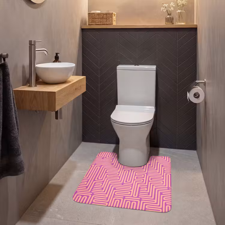 WC Vorleger - Muster – Linien – Abstrakt – Modern – Lila — 2
