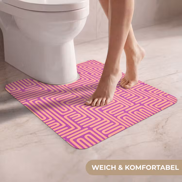 WC Vorleger - Muster – Linien – Abstrakt – Modern – Lila — 5