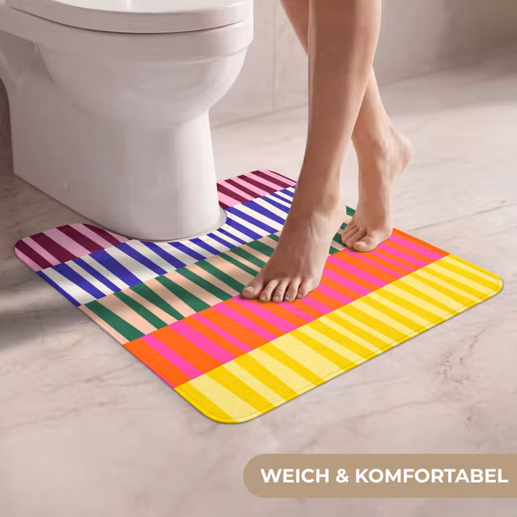 WC Vorleger - Muster – Streifen – Abstrakt – Modern – Farbenfroh — 5