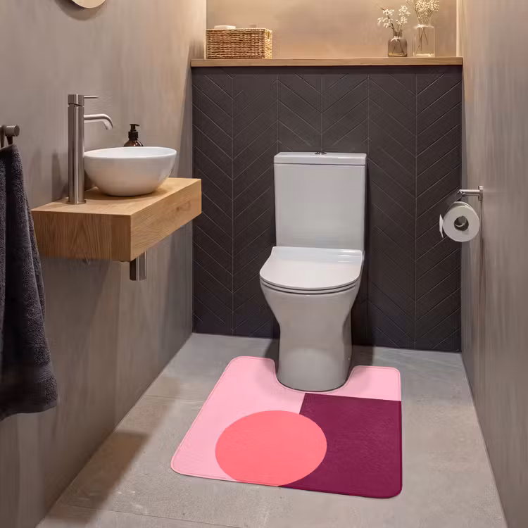 WC Vorleger - Zusammenfassung – Formen – Rosa – Modern – Design — 2