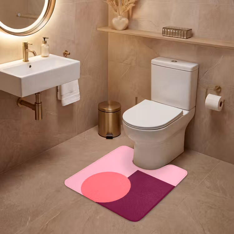 WC Vorleger - Zusammenfassung – Formen – Rosa – Modern – Design — 4