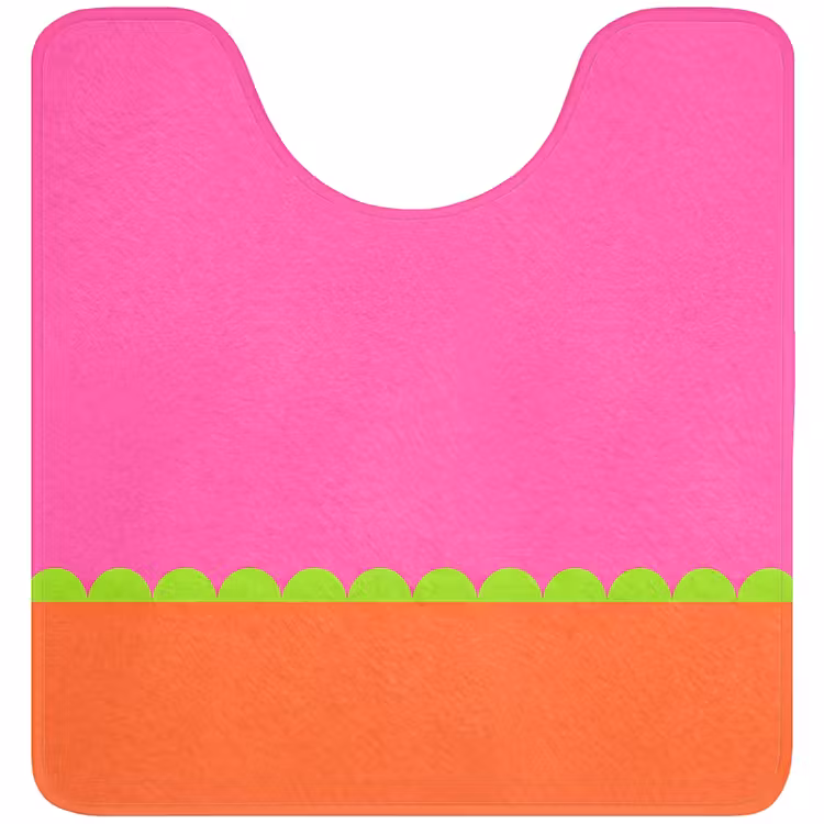 WC Vorleger - Zusammenfassung – Geometrisch – Farbblöcke – Rosa – Orange — 1