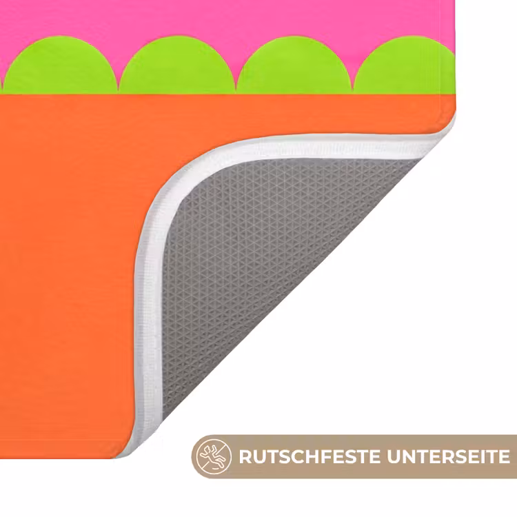 WC Vorleger - Zusammenfassung – Geometrisch – Farbblöcke – Rosa – Orange — 3