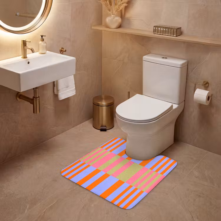 WC Vorleger - Zusammenfassung – Muster – Geometrisch – Farbenfroh – Modern — 4