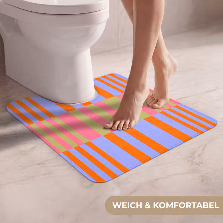 WC Vorleger - Zusammenfassung – Muster – Geometrisch – Farbenfroh – Modern — 5