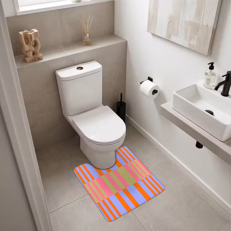 WC Vorleger - Zusammenfassung – Muster – Geometrisch – Farbenfroh – Modern — 6