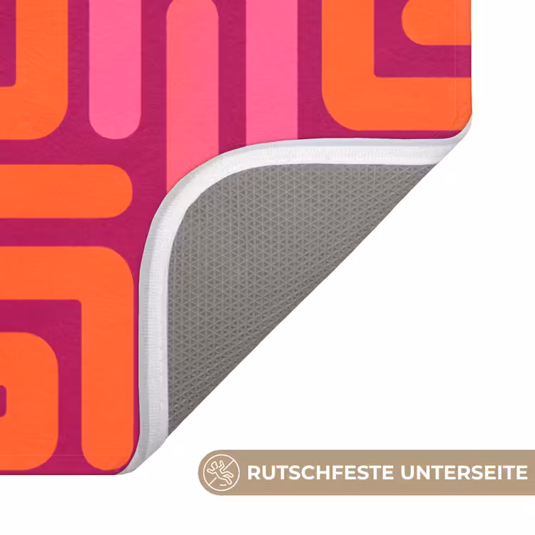 WC Vorleger - Zusammenfassung – Muster – Linien – Rosa – Orange — 3