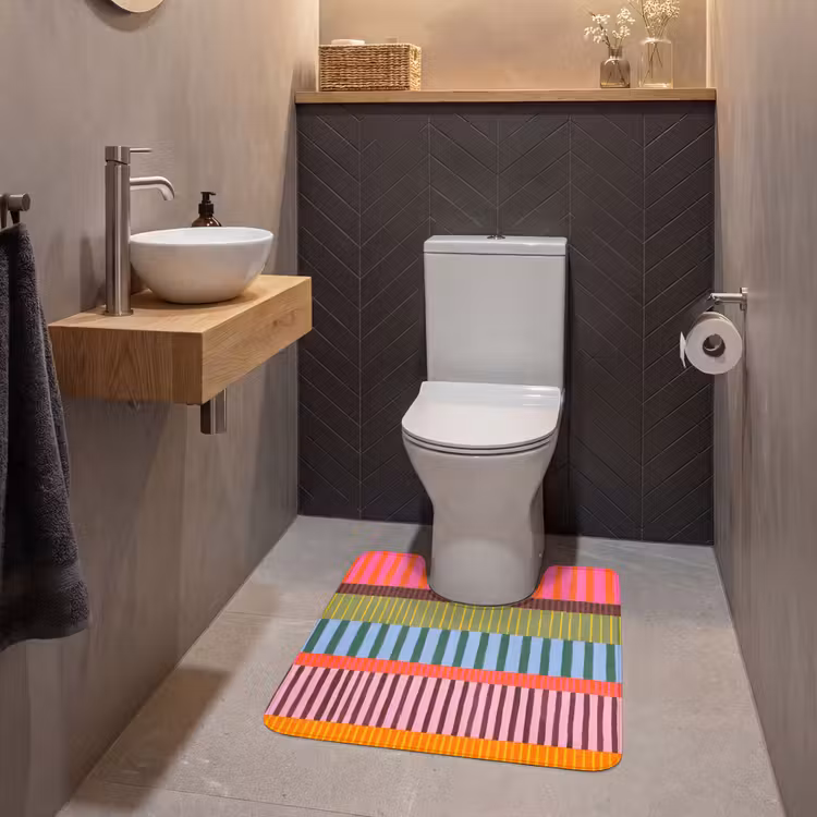 WC Vorleger - Zusammenfassung – Streifen – Modern – Farbenfroh – Kunst — 2