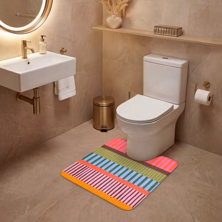 WC Vorleger - Zusammenfassung – Streifen – Modern – Farbenfroh – Kunst — 4