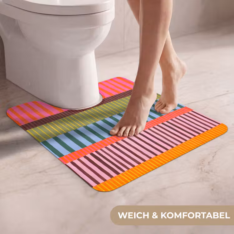 WC Vorleger - Zusammenfassung – Streifen – Modern – Farbenfroh – Kunst — 5