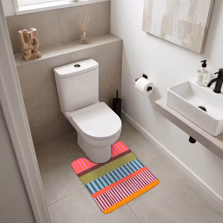 WC Vorleger - Zusammenfassung – Streifen – Modern – Farbenfroh – Kunst — 6
