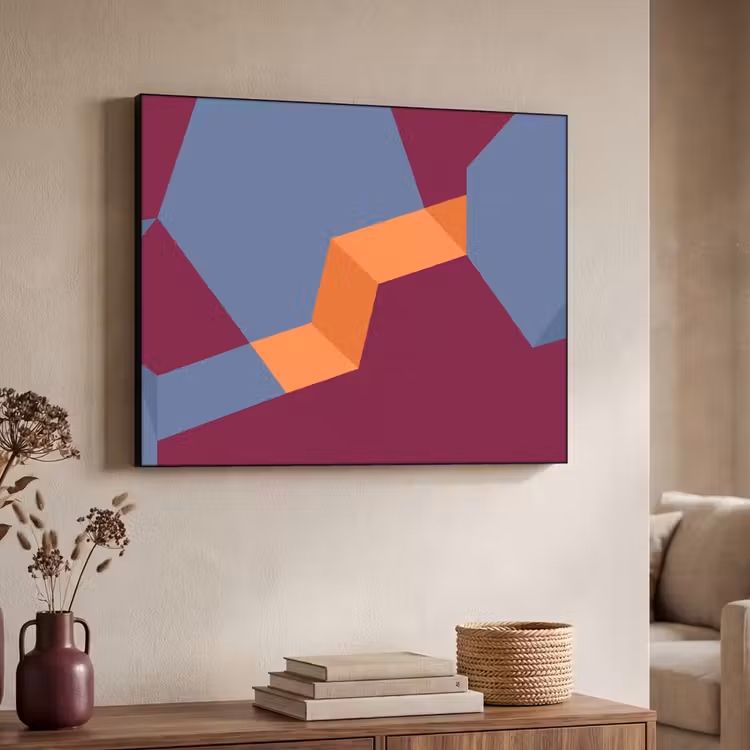 Art Frame - Zusammenfassung – Formen – Modern – Blau – Orange — 3