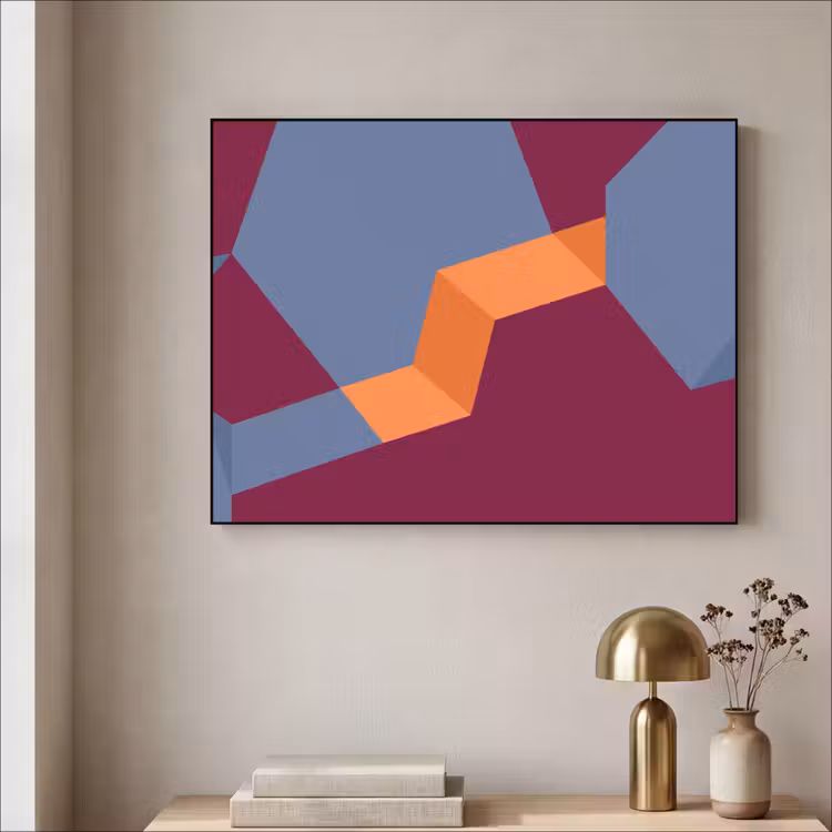 Art Frame - Zusammenfassung – Formen – Modern – Blau – Orange — 4