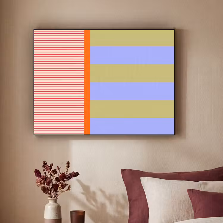 Art Frame - Zusammenfassung – Geometrie – Streifen – Blöcke – Rot — 2